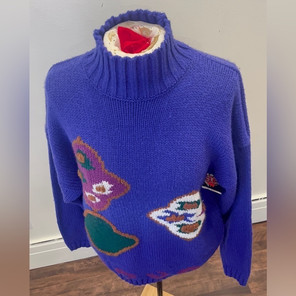 Vintage purple with patterns sweater | vintage woman’s sweater | vgt sweater - Picture 9 of 13